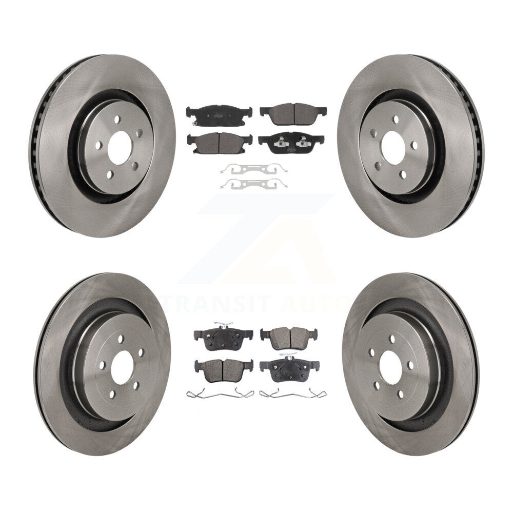 Kit de rotor de frein avant et arrière et plaquettes semi-métalliques pour Ford Edge ST 2019 avec 2.7