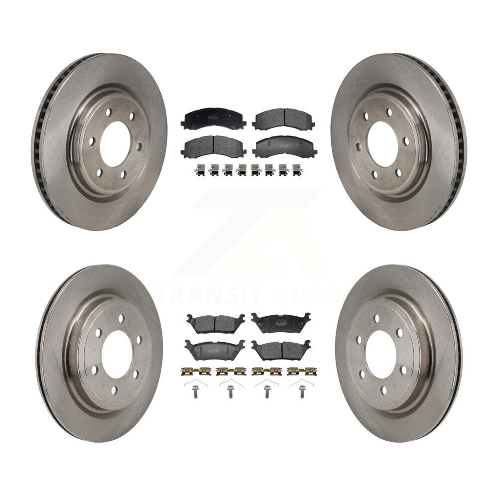 Rotors de frein à disque avant et arrière et Kit de plaquettes semi-métalliques pour Ford Expedition Lincol