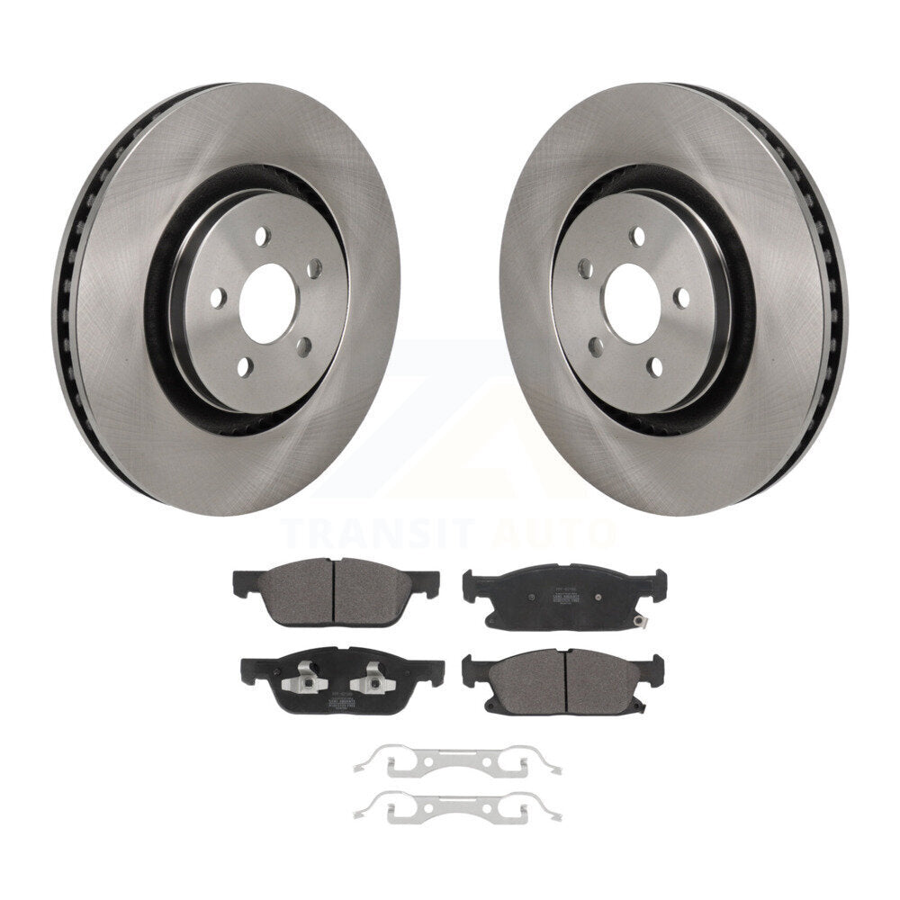 Kit de plaquettes semi-métalliques de rotors de frein avant pour Ford Edge avec étrier peint en rouge