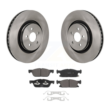 Kit de plaquettes semi-métalliques de rotors de frein avant pour Ford Edge avec étrier peint en rouge