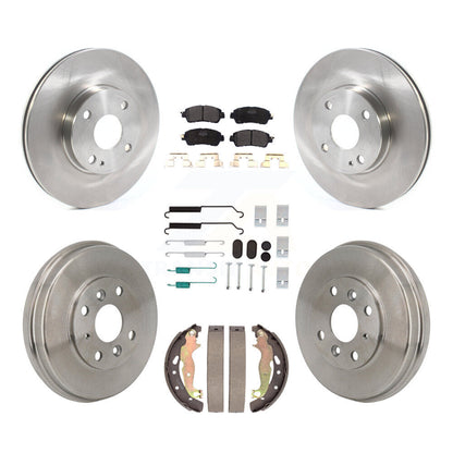Kit de tambour à plaquettes semi-métalliques, Rotor de frein à disque avant et arrière (7 pièces) pour Toyota Yaris i