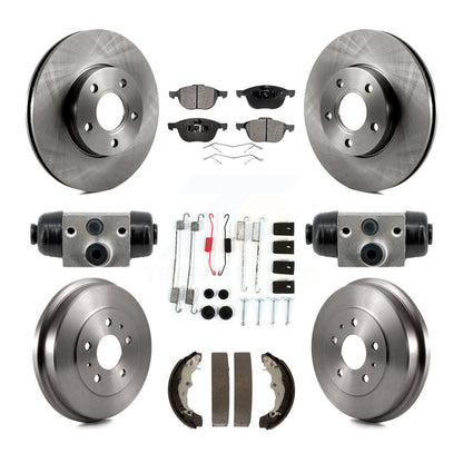 Kit de tambour à plaquettes semi-métalliques pour Rotor de frein avant et arrière (9 pièces) pour Ford Focus FMSI = 100
