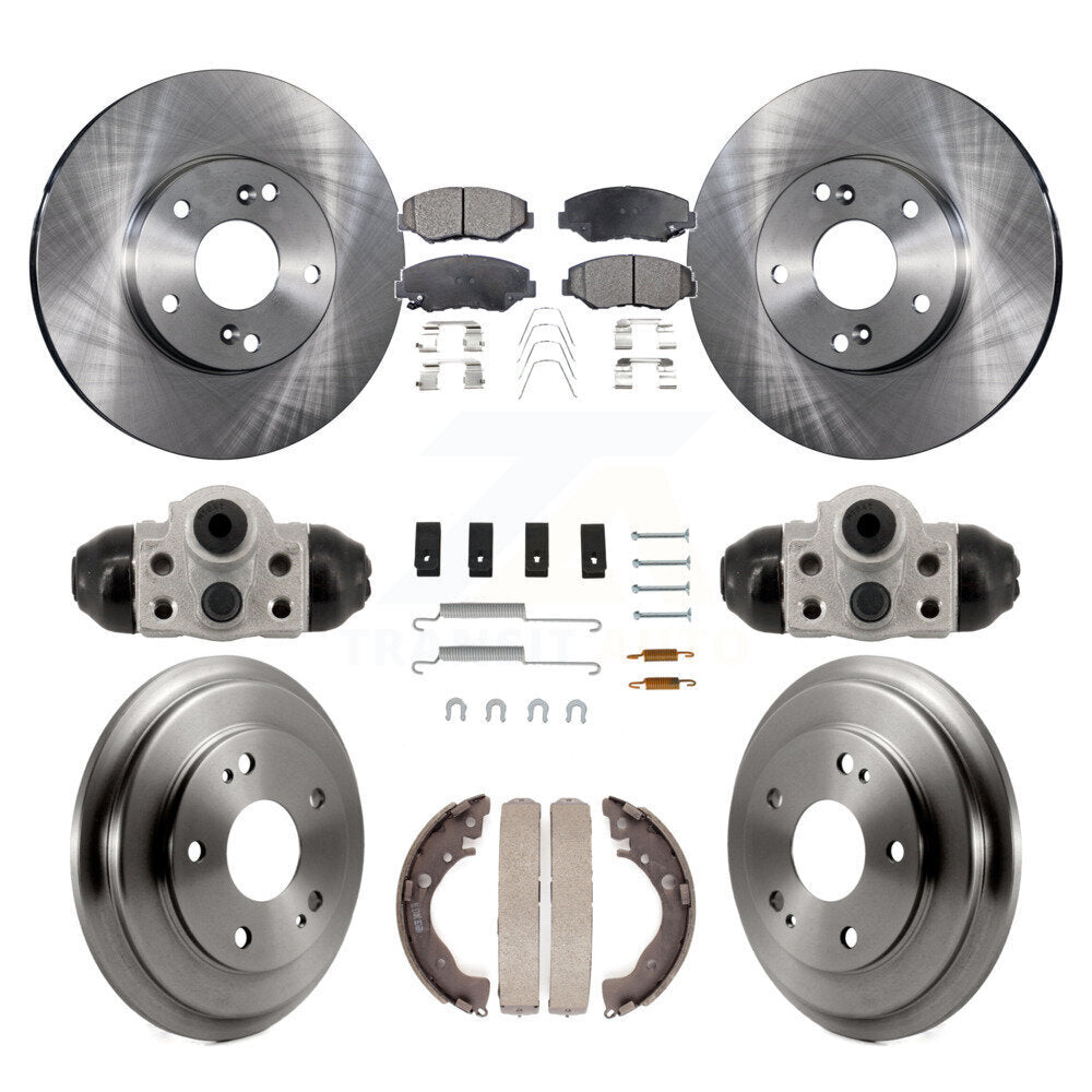 Rotor de frein à disque avant et arrière, Kit de plaquettes et de tambour semi-métalliques (9 pièces) pour Honda Civi