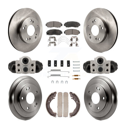 Rotor de frein à disque avant et arrière, Kit de plaquettes et de tambour semi-métalliques (9 pièces) pour Honda Civi