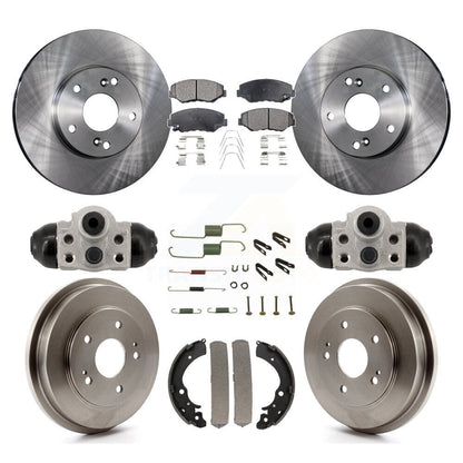 Rotors de frein à disque avant et arrière, plaquettes semi-métalliques et Kit de tambour (9 pièces) pour Honda Fi