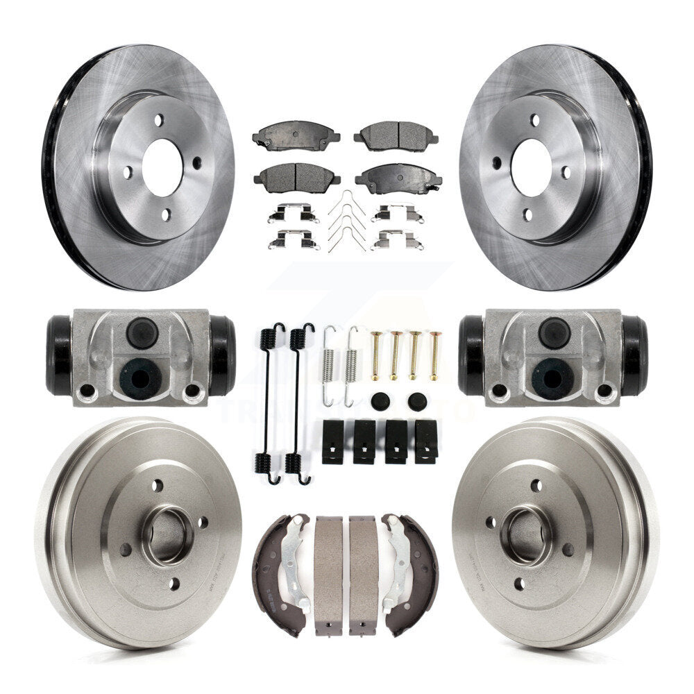 Rotors de frein avant et arrière, Kit de plaquettes et tambours semi-métalliques (9 pièces) pour Nissan Versa non