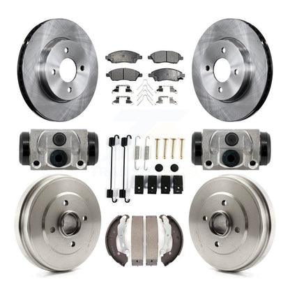 Rotors de frein avant et arrière, Kit de plaquettes et tambours semi-métalliques (9 pièces) pour Nissan Versa non