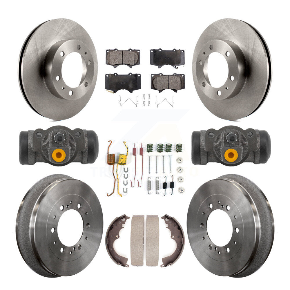 Rotor de frein à disque avant et arrière, Kit de plaquettes et de tambour semi-métalliques (9 pièces) pour Toyota Tacom