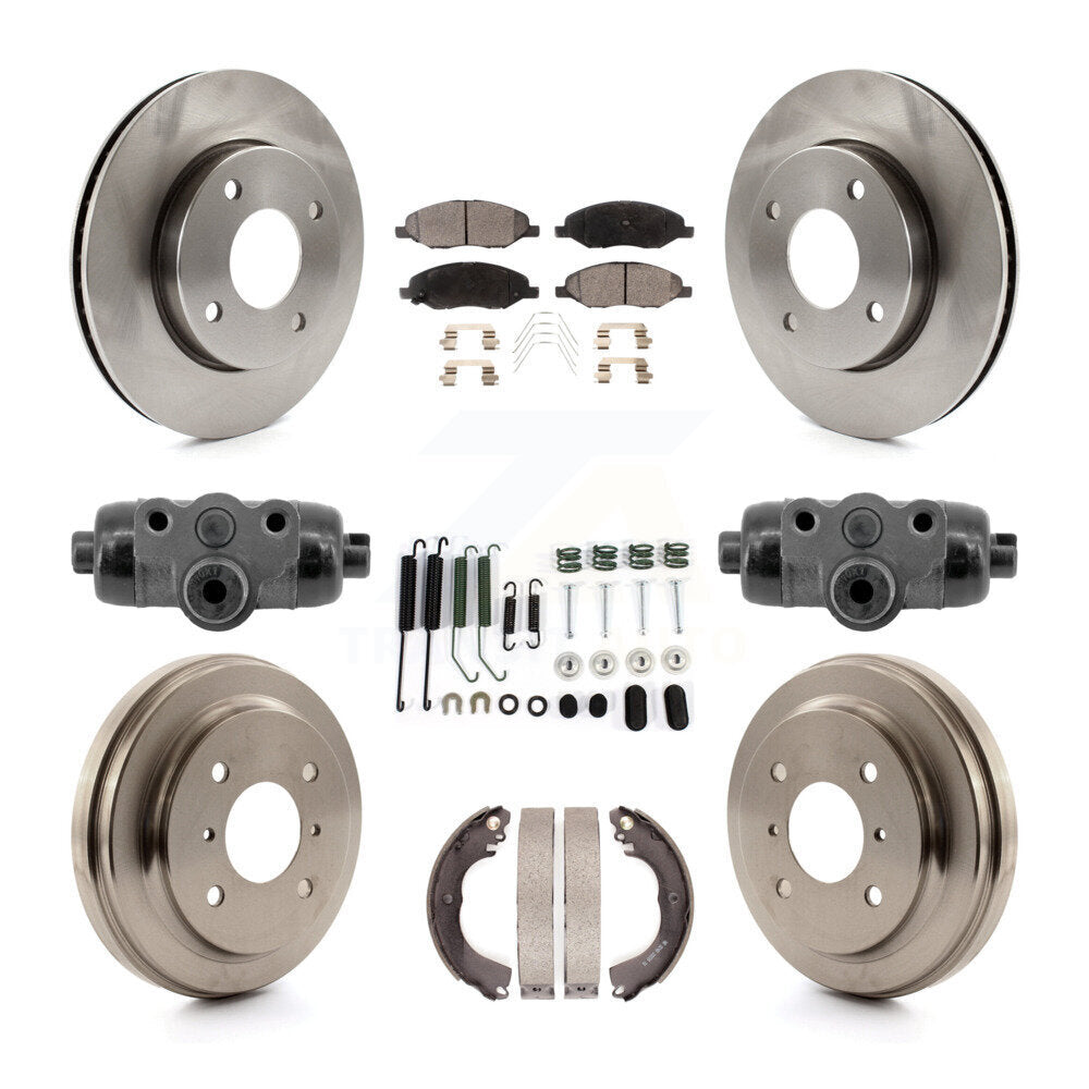 Rotors de frein avant et arrière, Kit de plaquettes et tambours semi-métalliques (9 pièces) pour Nissan Versa 1.6
