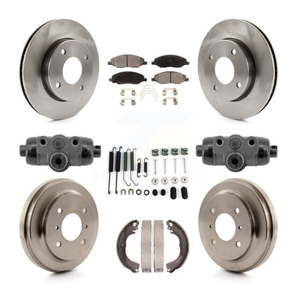 Rotors de frein avant et arrière, Kit de plaquettes et tambours semi-métalliques (9 pièces) pour Nissan Versa 1.6