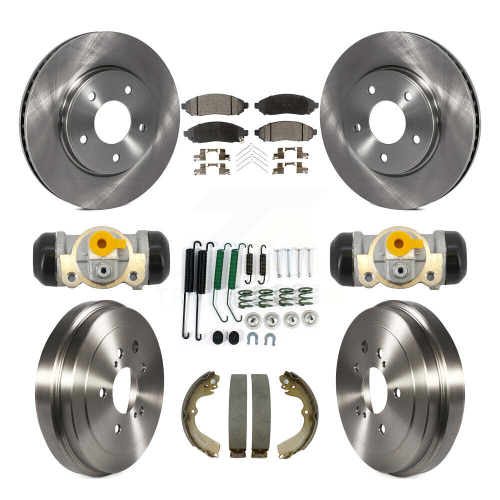 Rotors de frein avant et arrière, Kit de plaquettes et tambours semi-métalliques (9 pièces) pour Nissan NV200 Cit
