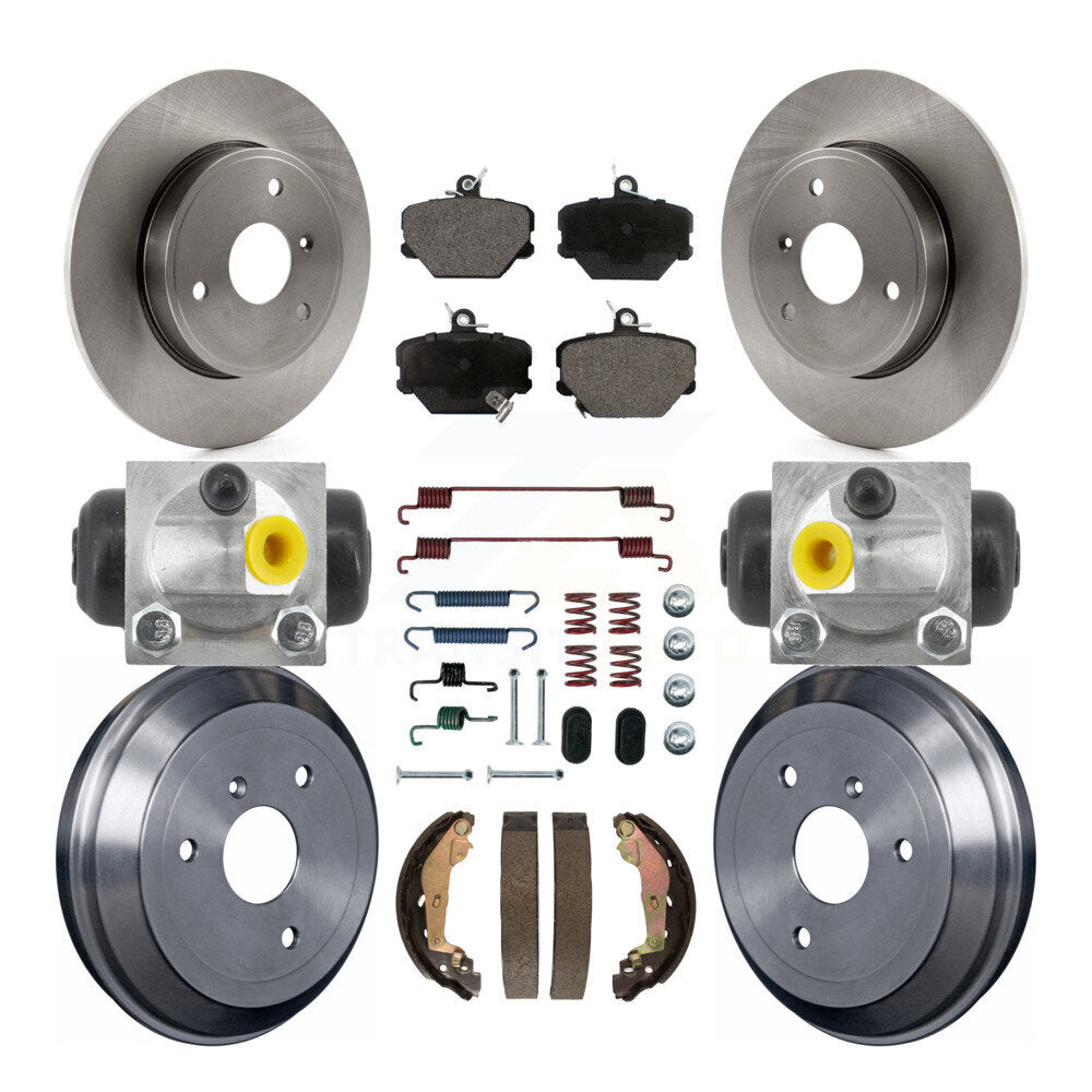 Rotors de frein à disque avant et arrière, Kit de tampons et de tambour semi-métalliques (9 pièces) pour Smart Fortw