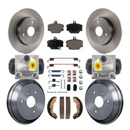 Rotors de frein à disque avant et arrière, Kit de tampons et de tambour semi-métalliques (9 pièces) pour Smart Fortw