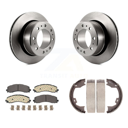Rotors de disque arrière, plaquettes semi-métalliques et Kit de patins de frein de stationnement pour Ram 2500 3500