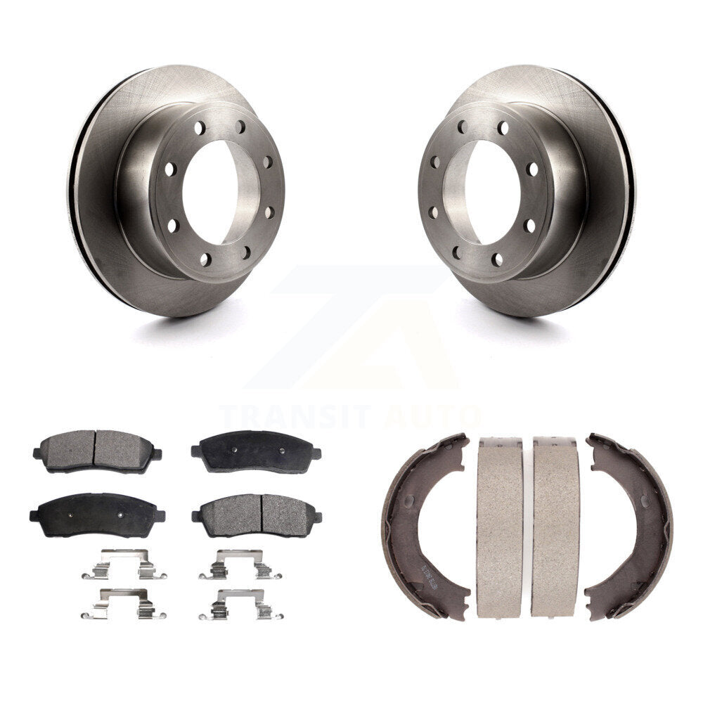 Kit de chaussures de stationnement à plaquettes semi-métalliques, Rotors à disque arrière, pour Ford F-350 Super Duty