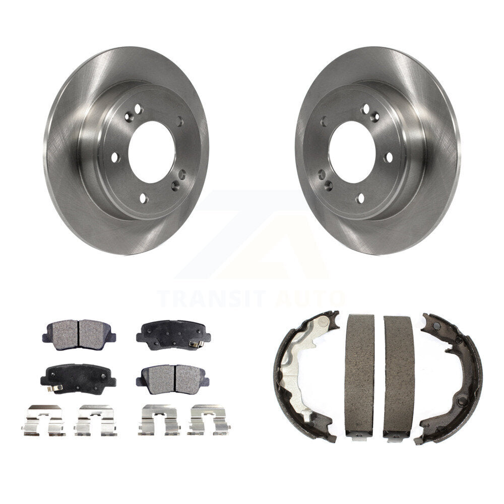 Kit de plaquettes semi-métalliques et de chaussures de stationnement pour rotors de disque arrière, pour Kia Forte Koup 2014