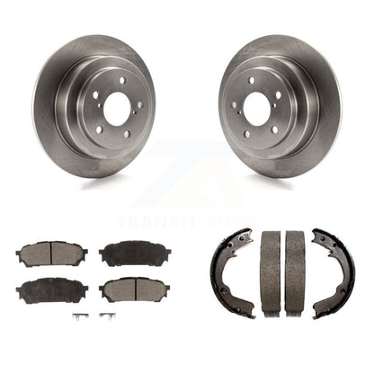 Rear Disc Rotors Semi-Metallic Pads & Parking Shoes Kit For Subaru Impreza Saab