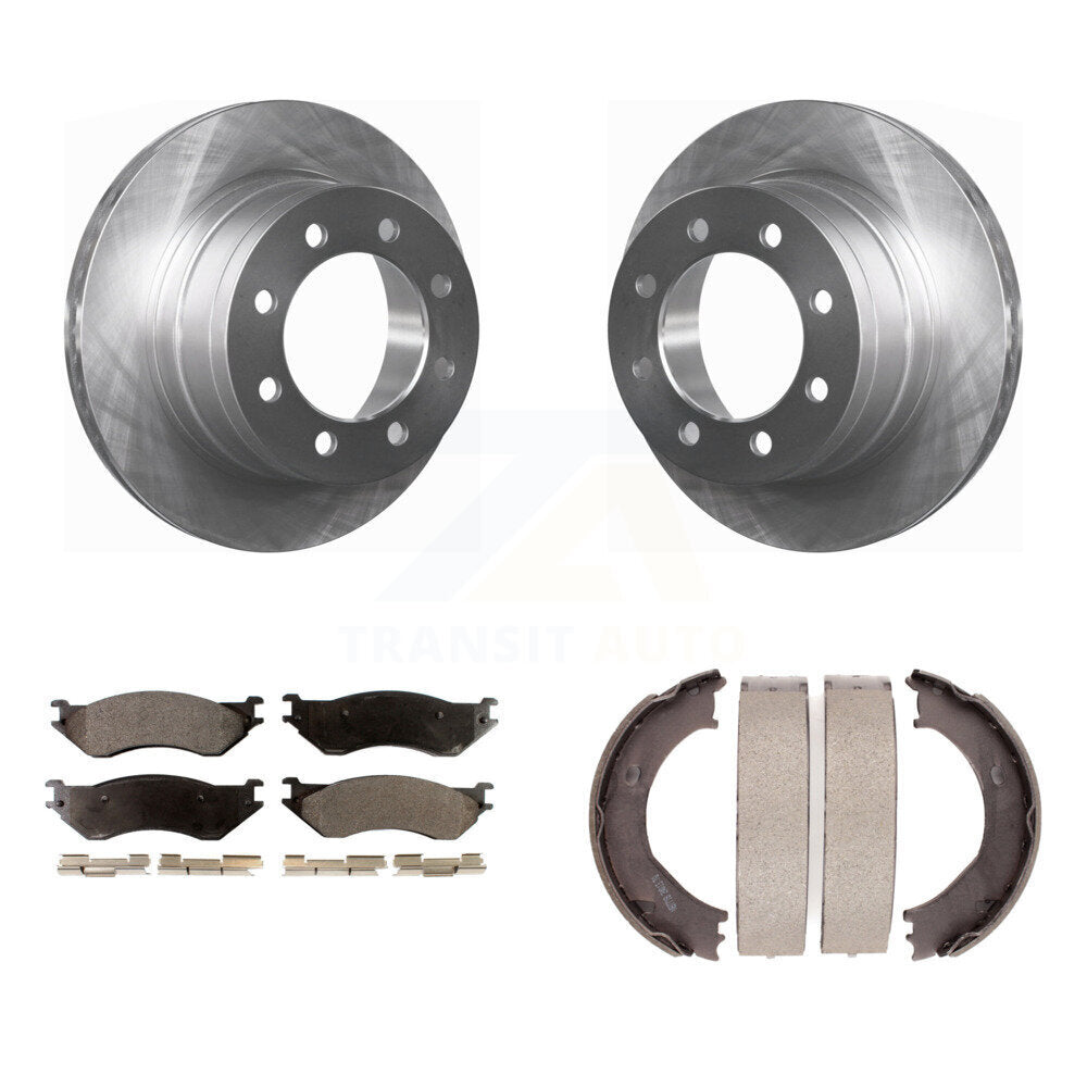 Kit de plaquettes semi-métalliques et de chaussures de stationnement, Rotors à disque arrière, pour Dodge Ram 2500 3500