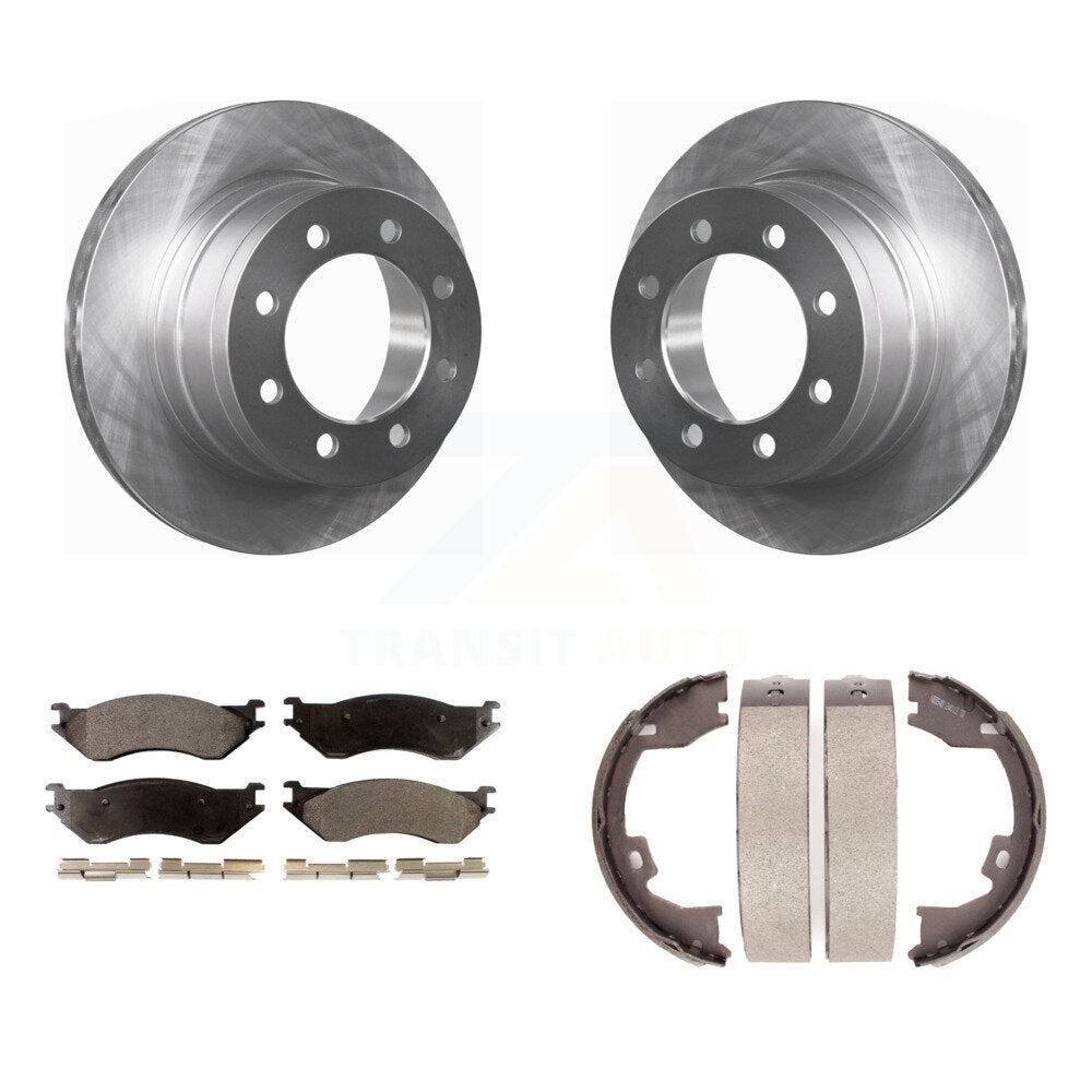Kit de plaquettes semi-métalliques et de chaussures de stationnement, Rotors à disque arrière, pour Dodge Ram 1500 3500