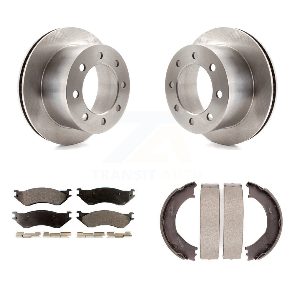 Kit de plaquettes semi-métalliques et de chaussures de stationnement, Rotors à disque arrière, pour Dodge Ram 2500 3500