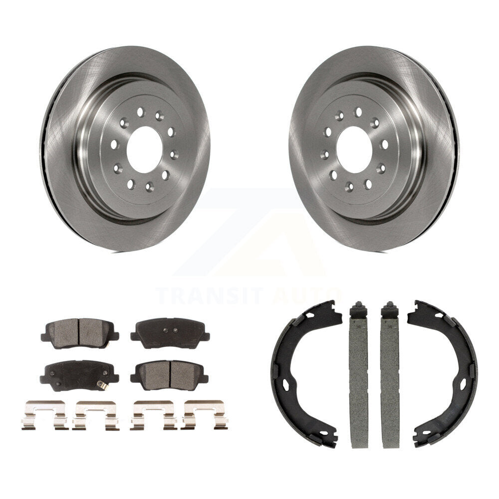 Kit de plaquettes semi-métalliques et de patins de frein de stationnement, Rotors à disque arrière, pour Cadillac AT