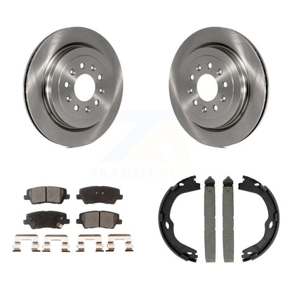 Kit de plaquettes semi-métalliques et de patins de frein de stationnement, Rotors à disque arrière, pour Cadillac AT
