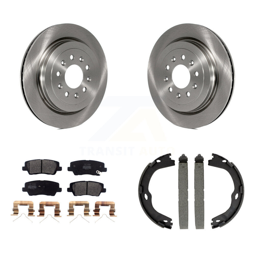 Kit de plaquettes semi-métalliques et de patins de frein de stationnement, Rotors à disque arrière, pour Cadillac AT