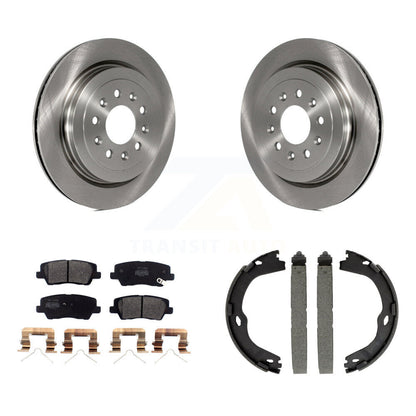 Kit de plaquettes semi-métalliques et de patins de frein de stationnement, Rotors à disque arrière, pour Cadillac AT