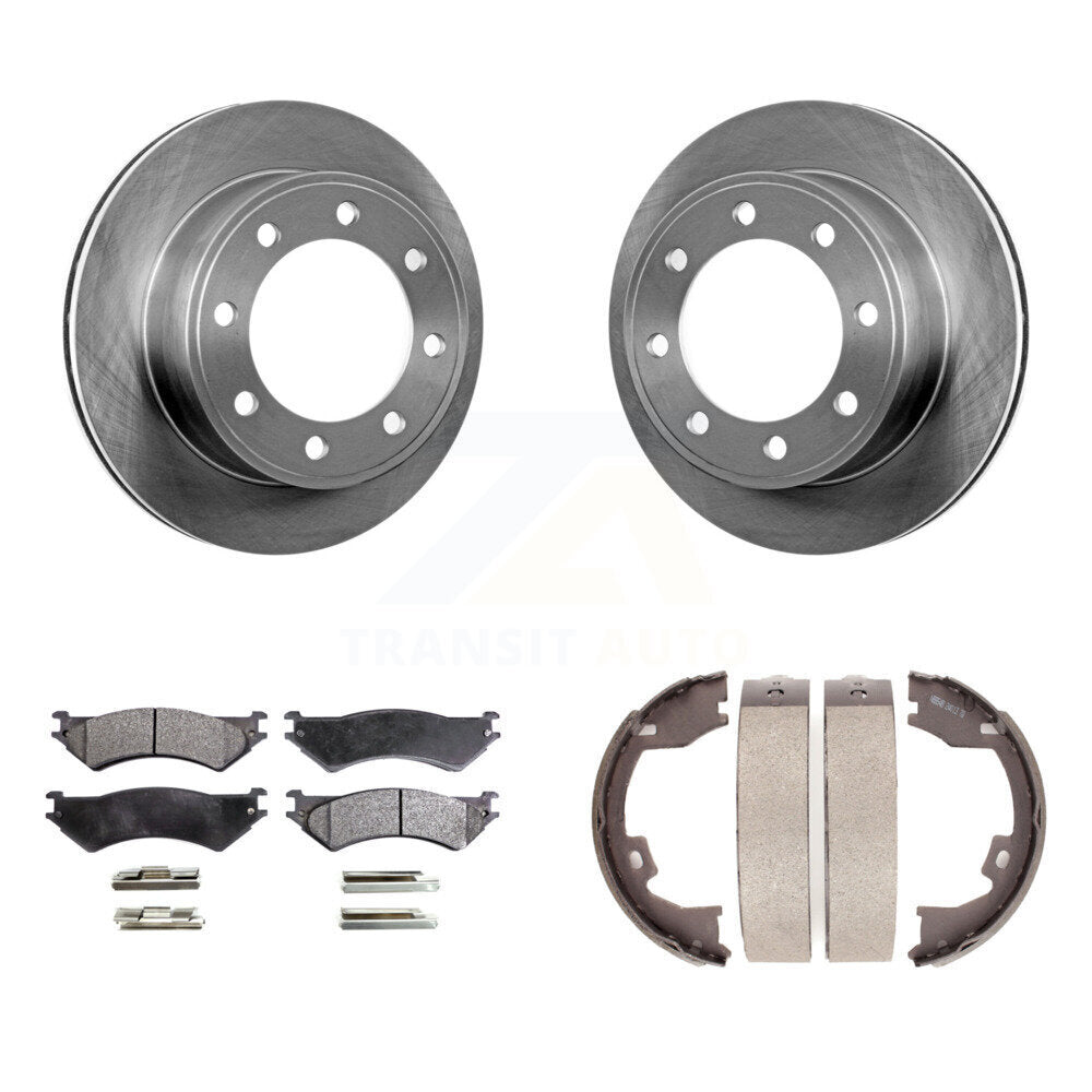Kit de chaussures de stationnement avec plaquettes semi-métalliques, Rotors à disque arrière, pour Ford E-350 Super Duty