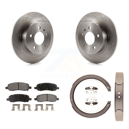 Kit de plaquettes semi-métalliques et de patins de frein de stationnement, Rotors à disque arrière pour Cadillac DT