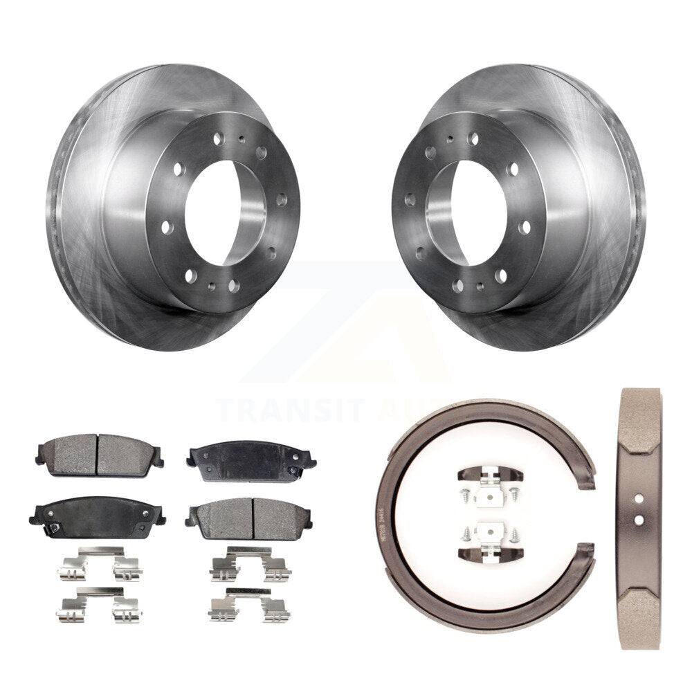 Kit de plaquettes semi-métalliques et de patins de frein de stationnement pour rotors de disque arrière K8F-104735