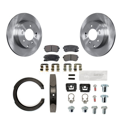Rotors à disque arrière, plaquettes semi-métalliques, chaussures de stationnement et Kit de matériel pour Hyundai Ki