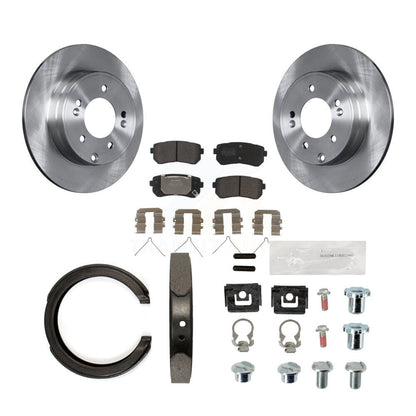 Rotors à disque arrière, plaquettes semi-métalliques, chaussures de stationnement et Kit de matériel pour Kia Optima