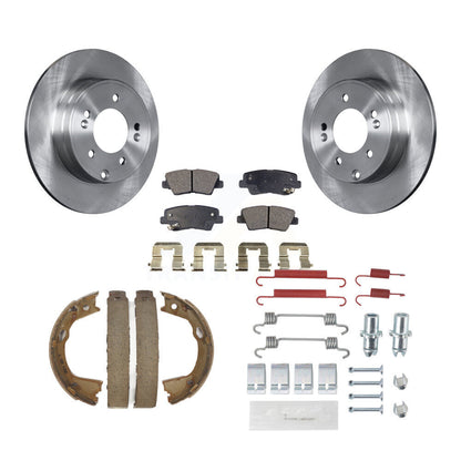 Rotors à disque arrière, plaquettes semi-métalliques, chaussures de stationnement et Kit de matériel pour Hyundai Ki