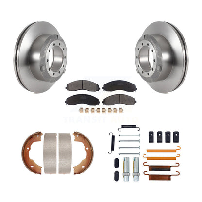 Rotors à disque arrière, patins semi-métalliques, chaussures de stationnement et Kit de quincaillerie pour Ford F-450