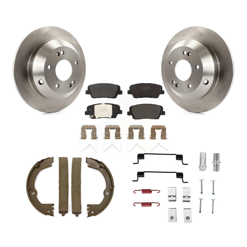 Rotors à disque arrière, plaquettes semi-métalliques, chaussures de stationnement et Kit de matériel pour Kia Sorent