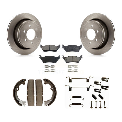 Rotors à disque arrière, patins semi-métalliques, chaussures de stationnement et Kit de quincaillerie pour Ford F-150