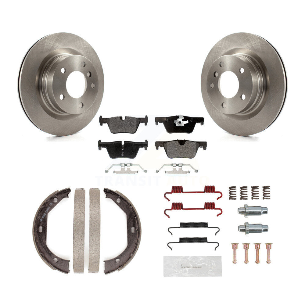 Rotors à disque arrière, patins semi-métalliques, chaussures de stationnement et Kit de quincaillerie pour BMW 328i