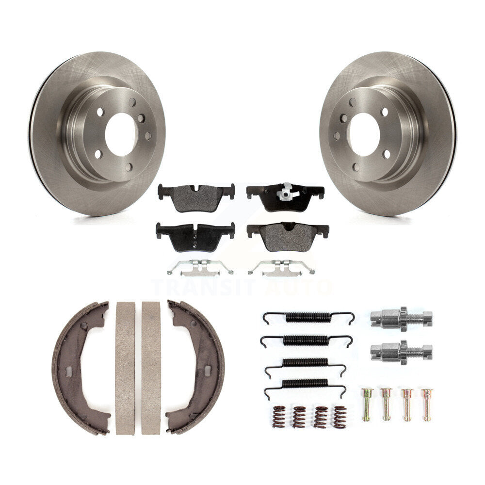 Rotors à disque arrière, patins semi-métalliques, chaussures de stationnement et Kit de quincaillerie pour BMW 328i