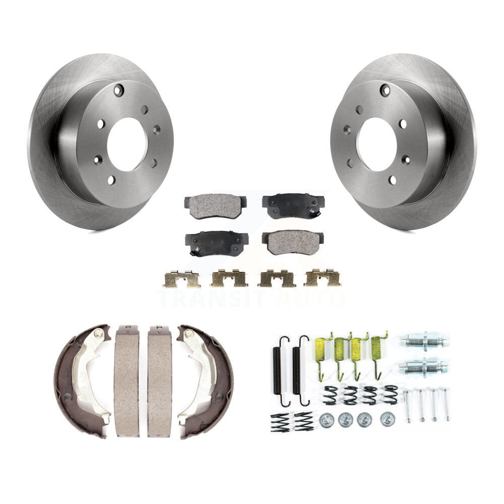 Rotors à disque arrière, plaquettes semi-métalliques, chaussures de stationnement et Kit de matériel pour Hyundai Ki