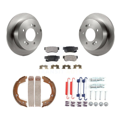 Rotors à disque arrière, plaquettes semi-métalliques, chaussures de stationnement et Kit de matériel pour Hyundai Ki