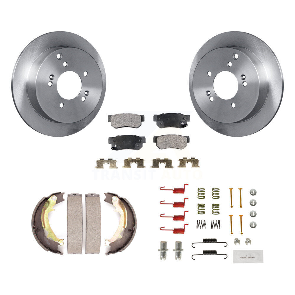 Rotors à disque arrière, plaquettes semi-métalliques, chaussures de stationnement et Kit de matériel pour Hyundai Ki