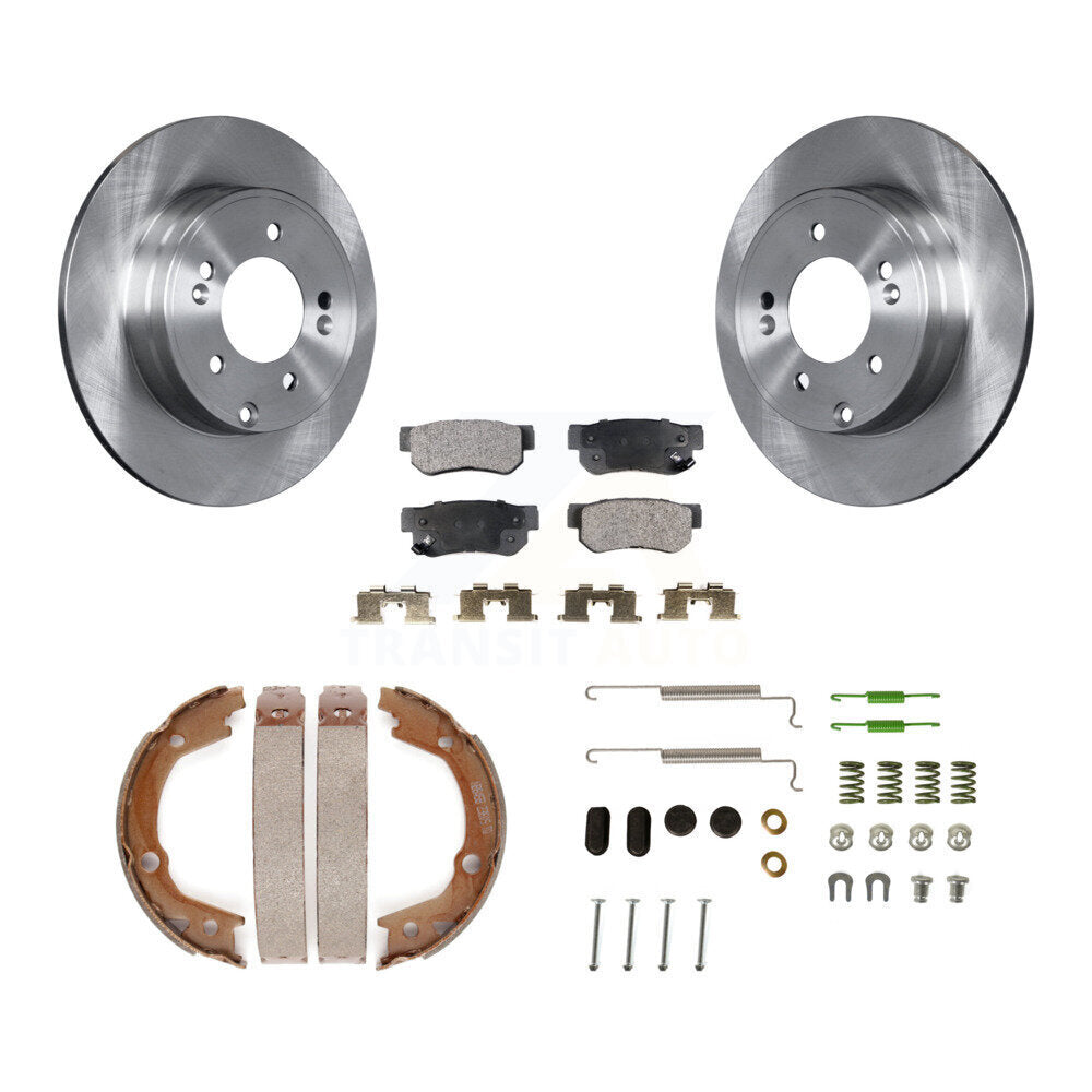 Rotors à disque arrière plaquettes semi-métalliques chaussures de frein de stationnement et Kit de matériel pour