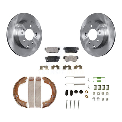 Rotors à disque arrière plaquettes semi-métalliques chaussures de frein de stationnement et Kit de matériel pour