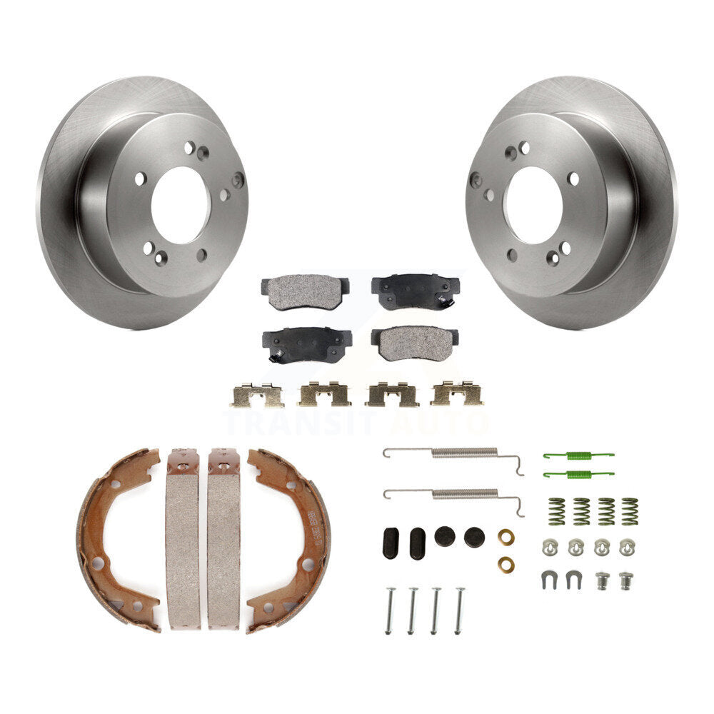 Rotors à disque arrière plaquettes semi-métalliques chaussures de frein de stationnement et Kit de matériel pour