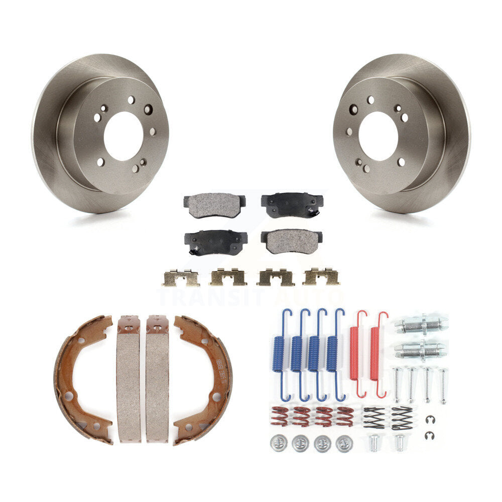 Rotors à disque arrière plaquettes semi-métalliques chaussures de frein de stationnement et Kit de matériel pour