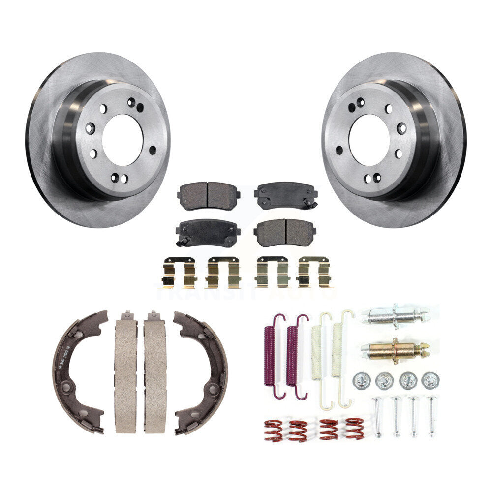 Rotors à disque arrière plaquettes semi-métalliques chaussures de frein de stationnement et Kit de matériel pour