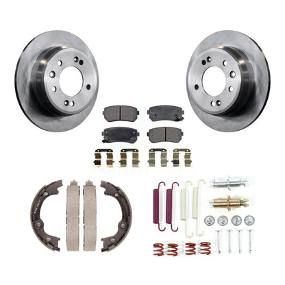 Rotors à disque arrière plaquettes semi-métalliques chaussures de frein de stationnement et Kit de matériel pour