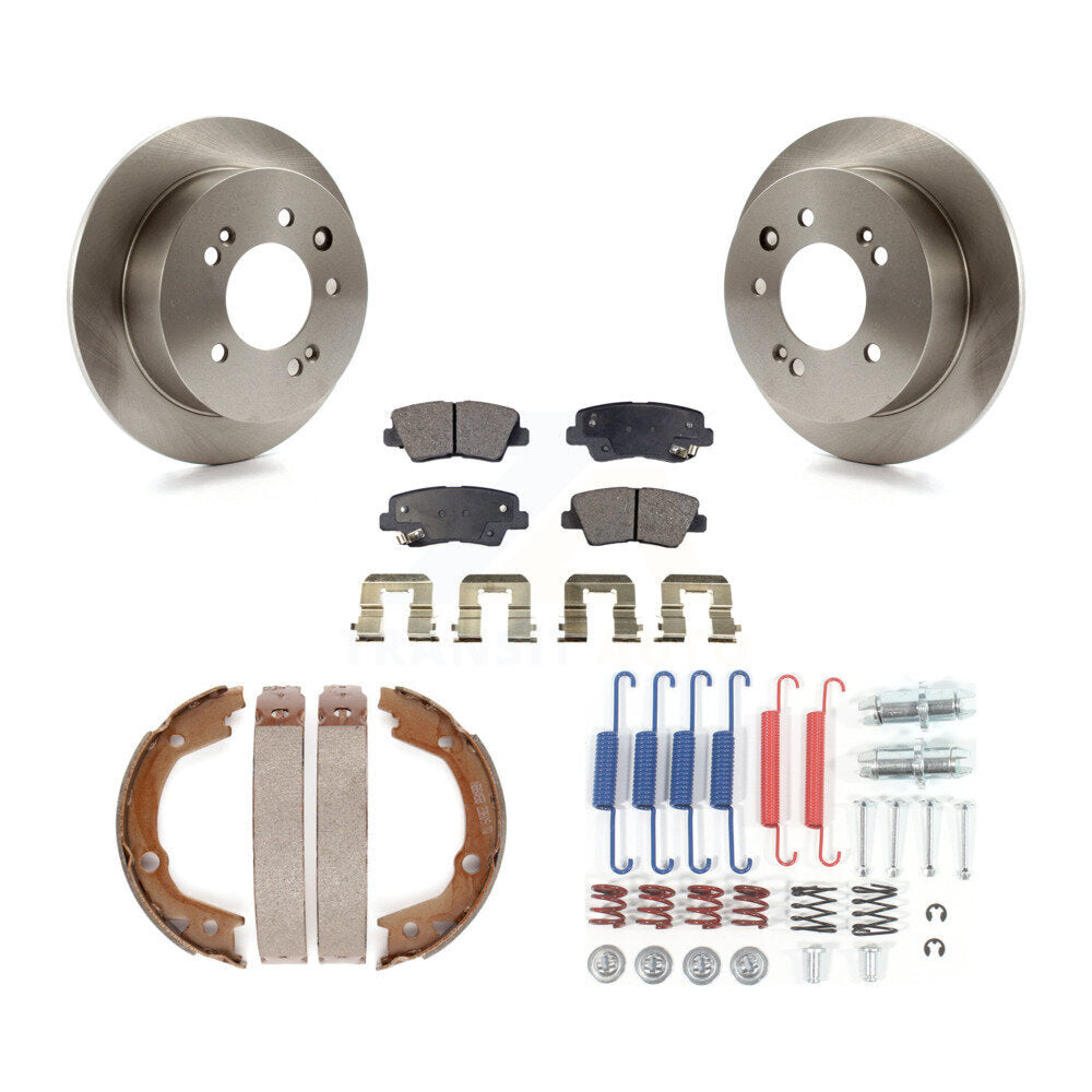 Rotors à disque arrière plaquettes semi-métalliques chaussures de frein de stationnement et Kit de matériel pour