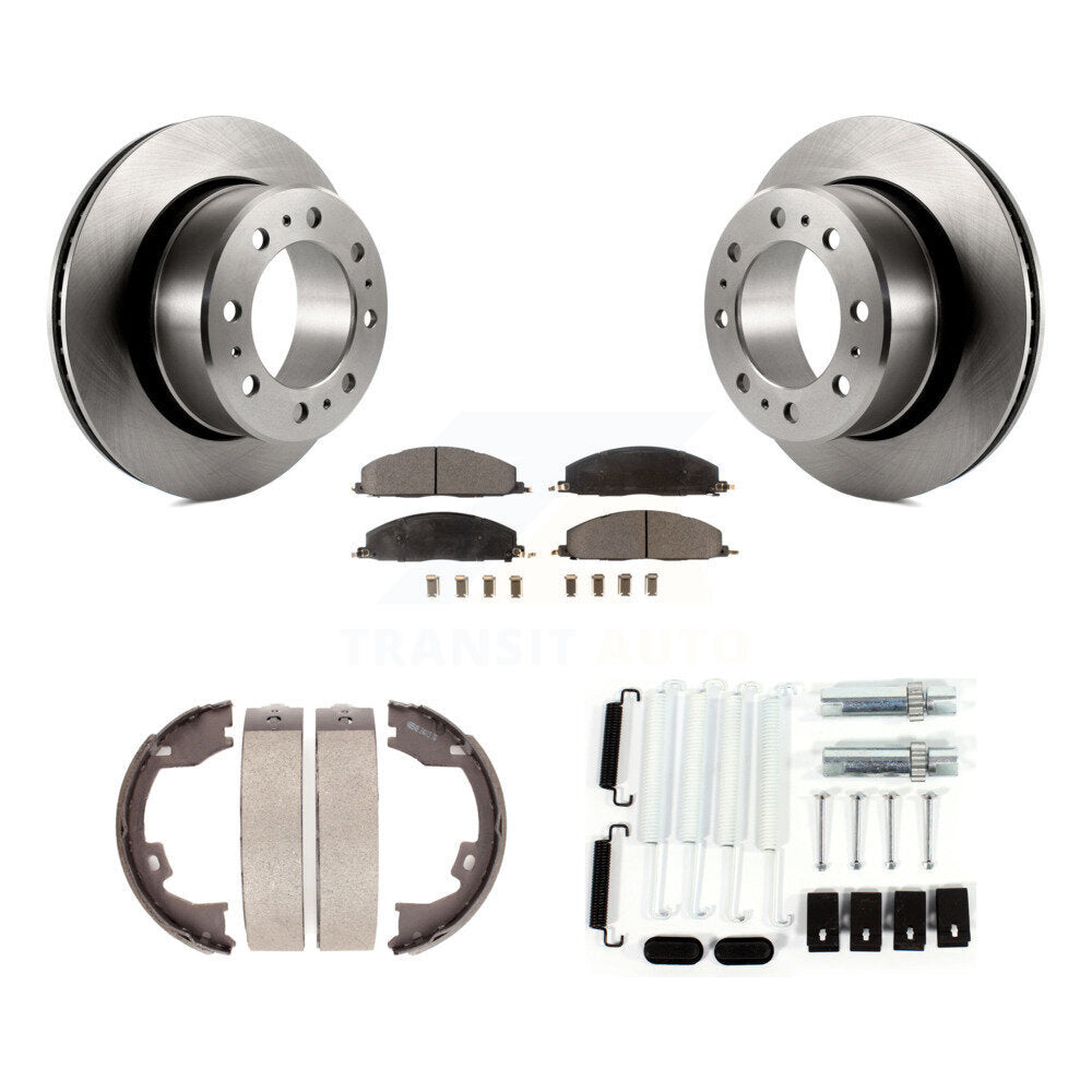 Rotors à disque arrière, patins semi-métalliques, chaussures de stationnement et Kit de quincaillerie pour Ram 1500